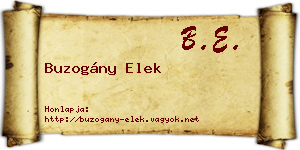 Buzogány Elek névjegykártya