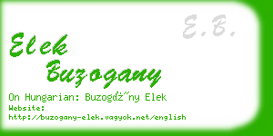 elek buzogany business card